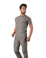 Slim Fit Mesh Sleeve T-Shirt - Beige