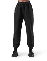 Woven Label Relax Sweat Pants - Black