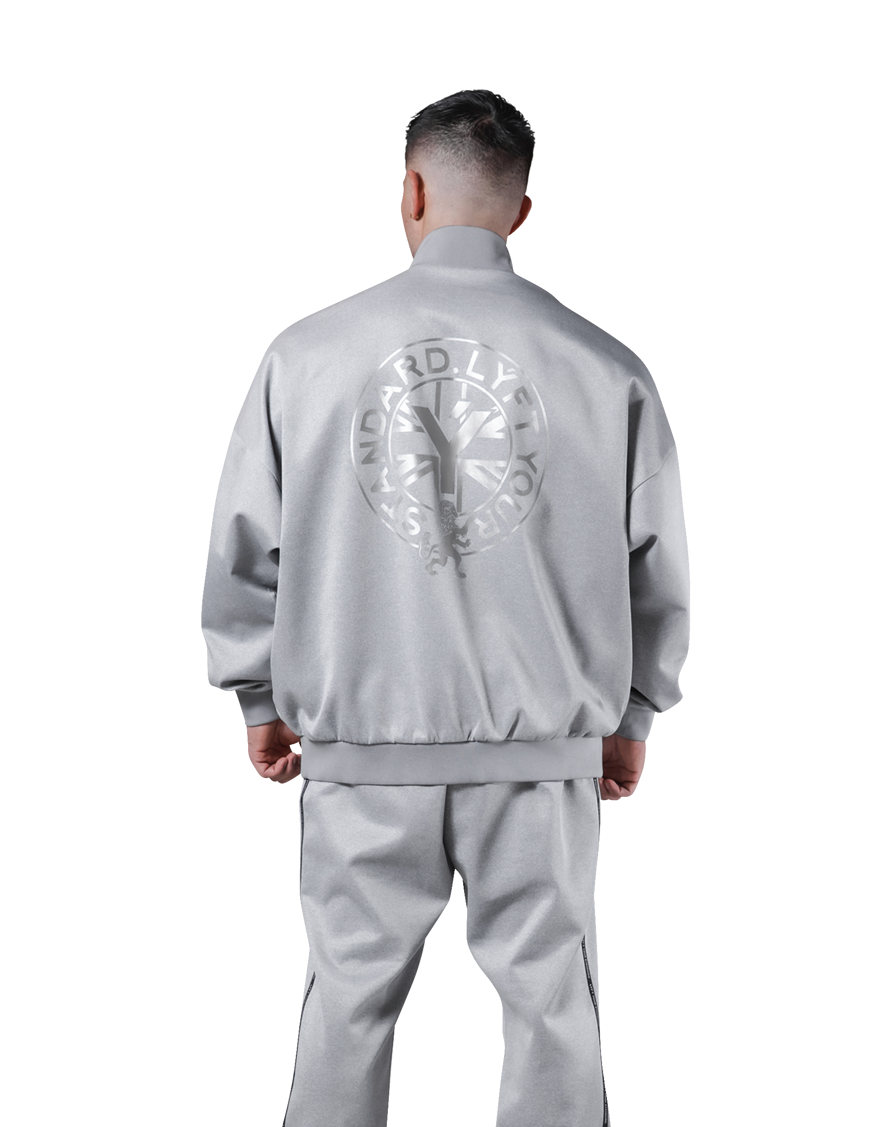 Back Emblem Oversize Track Jacket - Grey – LÝFT