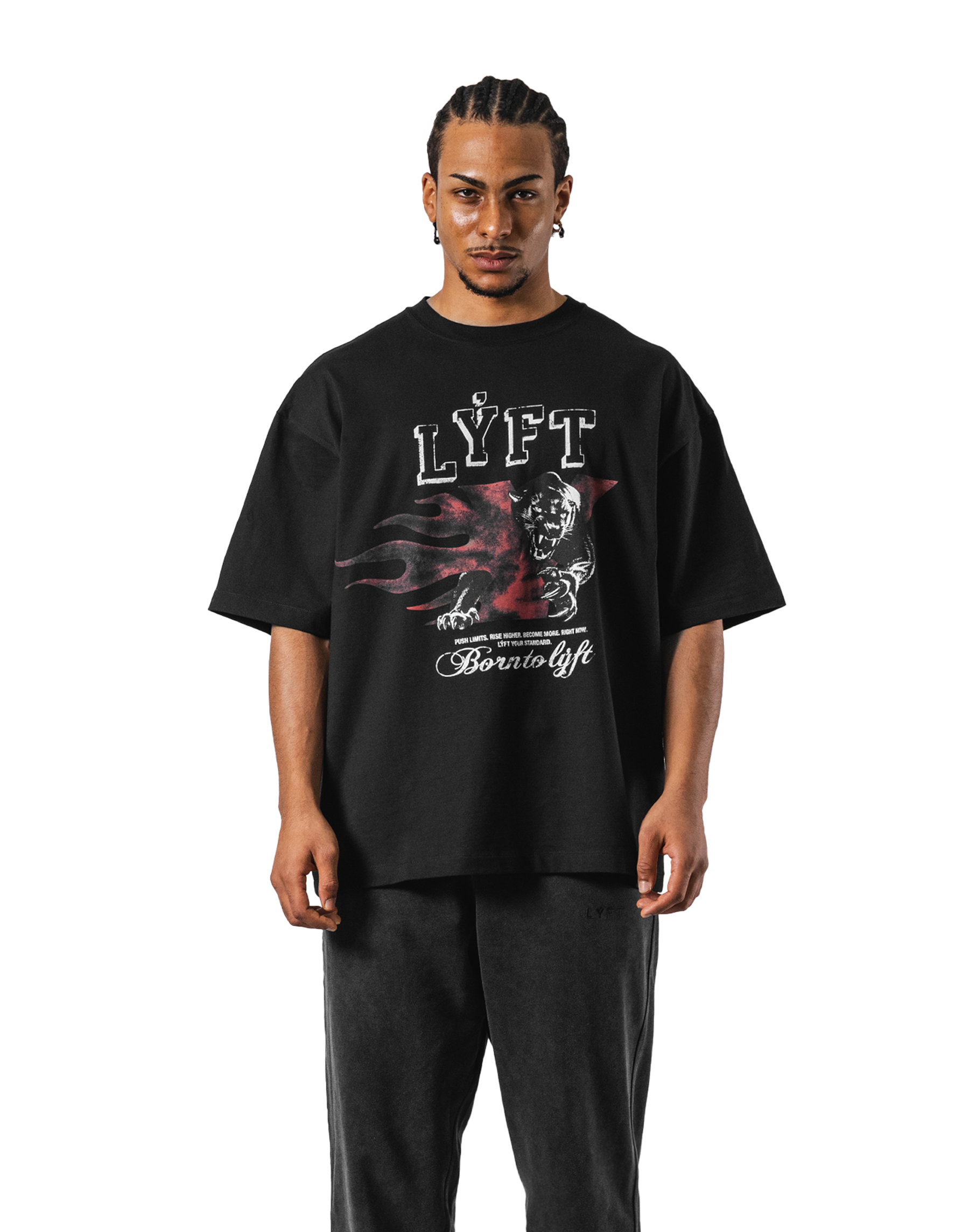 Panther Ý Graphic Vintage Big T-Shirt - Black – LÝFT