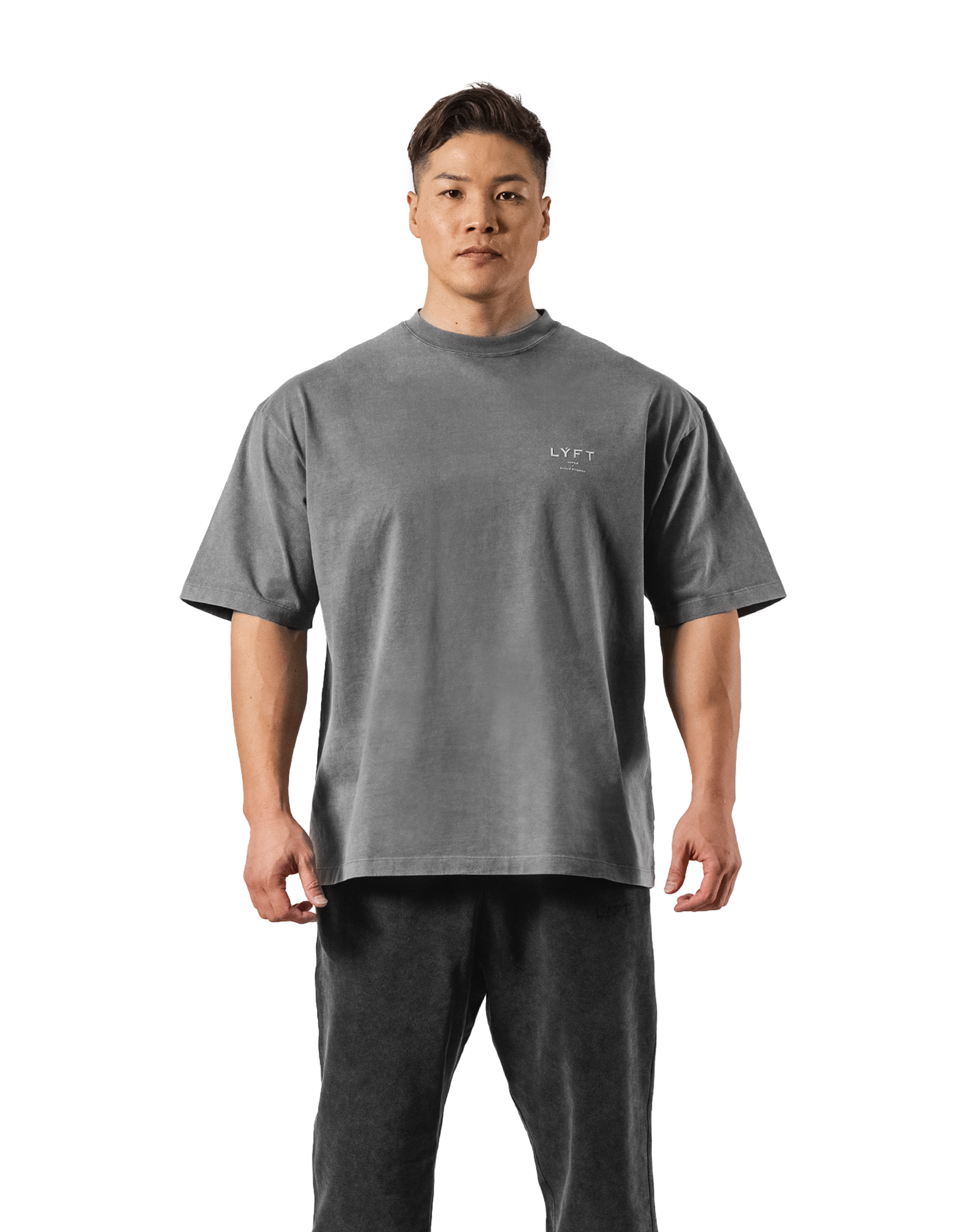 One Point LÝFT Logo Vintage Big T-Shirt - D.Grey