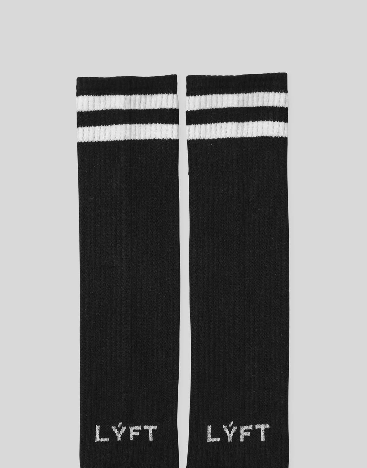 2Line Long Socks - Black