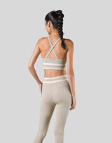 Stripe Cross Strap Bratop - Beige