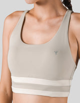 Stripe Cross Strap Bratop - Beige