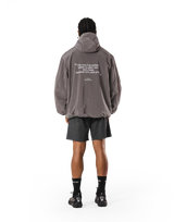 Stretch Nylon Wappen Hoodie Jacket - D.Grey