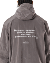 Stretch Nylon Wappen Hoodie Jacket - D.Grey