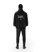 Stretch Nylon Wappen Hoodie Jacket - Black