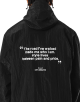 Stretch Nylon Wappen Hoodie Jacket - Black