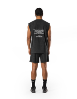 Stretch Nylon Wappen Vintage Tanktop - Black