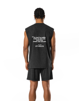 Stretch Nylon Wappen Vintage Tanktop - Black