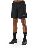 Stretch Nylon Wappen Vintage Shorts - Black