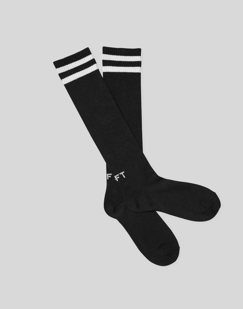 2Line Long Socks - Black