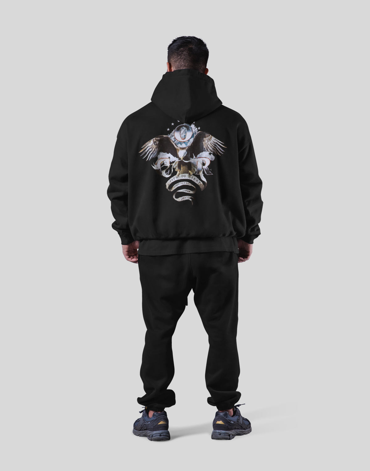 LÝFT × COR Limited Graphic Sweat Hoodie - Black