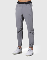 Logo Rib Stretch Slim Straight Pants - Grey