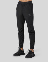 Logo Rib Stretch Slim Straight Pants - Black