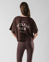 Fitness Club Ring Cropped T-Shirt - Brown