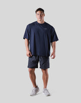 One Point Logo Stretch Big T-Shirt - Navy