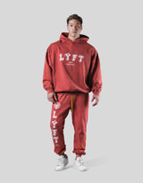 College Logo Vintage Sweat Hoodie - Red