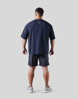 One Point Logo Stretch Big T-Shirt - Navy
