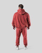 College Logo Vintage Sweat Hoodie - Red