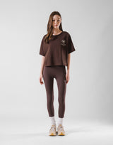 Fitness Club Ring Cropped T-Shirt - Brown