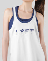 Piping No Sleeve Shirt - White