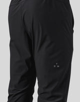 Logo Rib Stretch Slim Straight Pants - Black