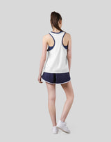 Piping No Sleeve Shirt - White