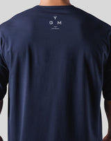 One Point Logo Stretch Big T-Shirt - Navy