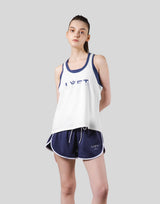 Piping No Sleeve Shirt - White