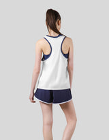 Piping No Sleeve Shirt - White