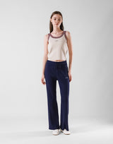 Tricolor Knit No Sleeve - Ivory