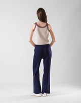 Tricolor Knit No Sleeve - Ivory