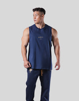 Back Emblem Loose Fit Tanktop - Navy