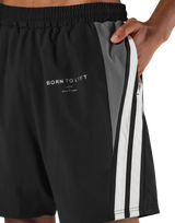 2Line Wide Shorts - Black