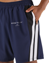 2Line Wide Shorts - Navy