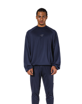 2Way Stretch Relaxed Pullover Tops - Navy
