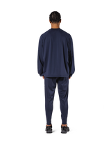 2Way Stretch Relaxed Pullover Tops - Navy