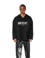 Oversize V-Neck Sweat Shirt - Black