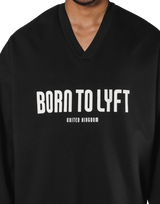 Oversize V-Neck Sweat Shirt - Black