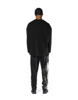 Oversize V-Neck Sweat Shirt - Black