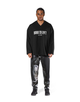 Oversize V-Neck Sweat Shirt - Black