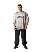 Death Metal Logo Vintage Mesh Extra Big T-Shirt - Ivory
