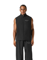 Nylon Zip Up Vest - Black