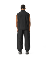 Nylon Zip Up Vest - Black
