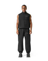 Nylon Zip Up Vest - Black