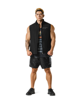 Nylon Zip Up Vest - Black