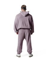 Oversize Vintage Sweat Zip-Up Hoodie - Purple