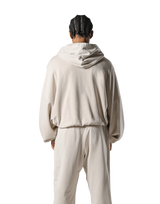 Oversize Vintage Sweat Zip-Up Hoodie - Ivory
