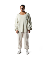 Cut-Off Vintage thermal Long T-Shirt - Ivory